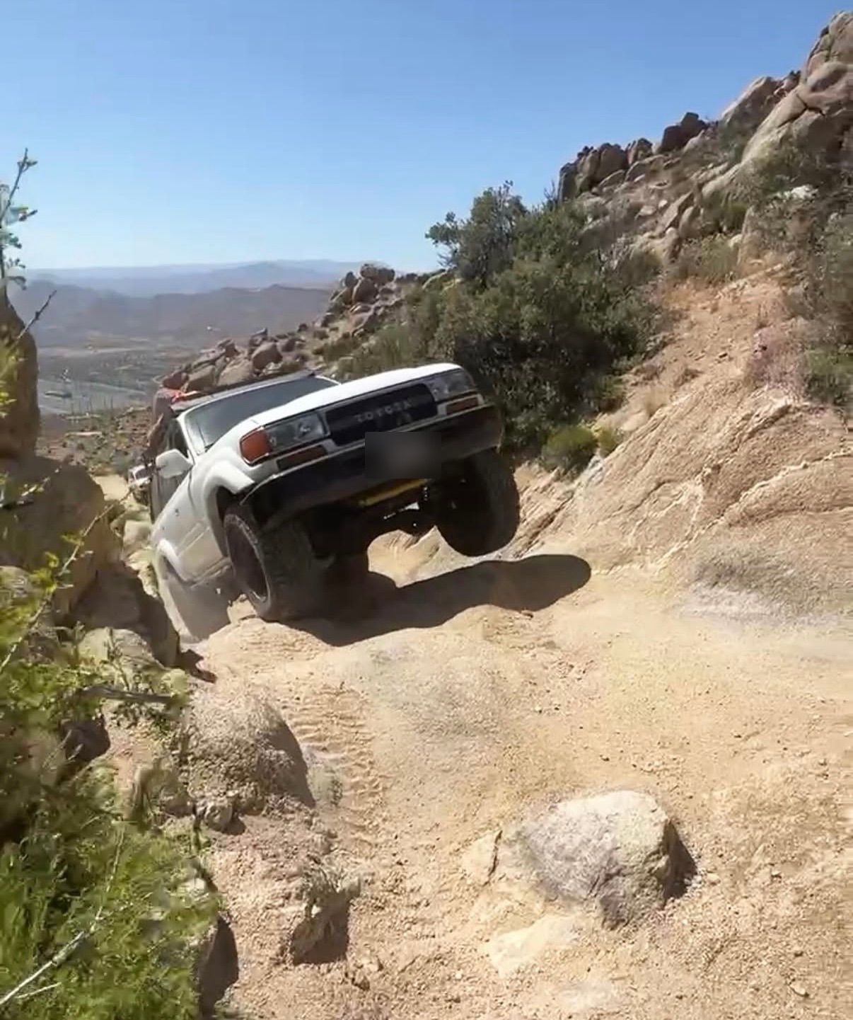 Land Cruiser rock crawling in the desert